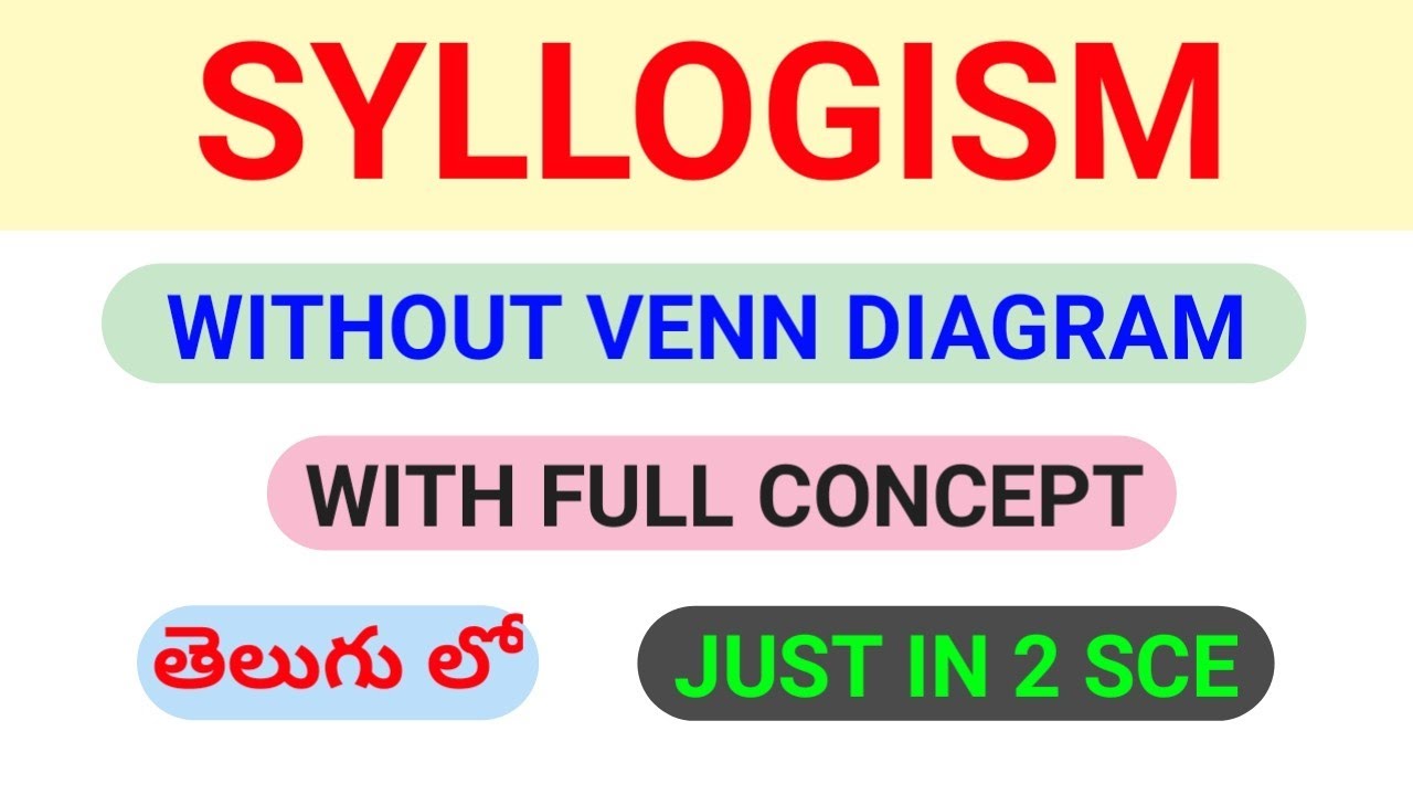 Syllogism without venn diagram//in telugu 