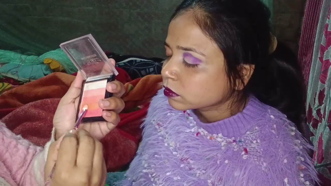 ASMR 💜 I did beautiful purple 💜 eye makeup very relaxing 😌😌