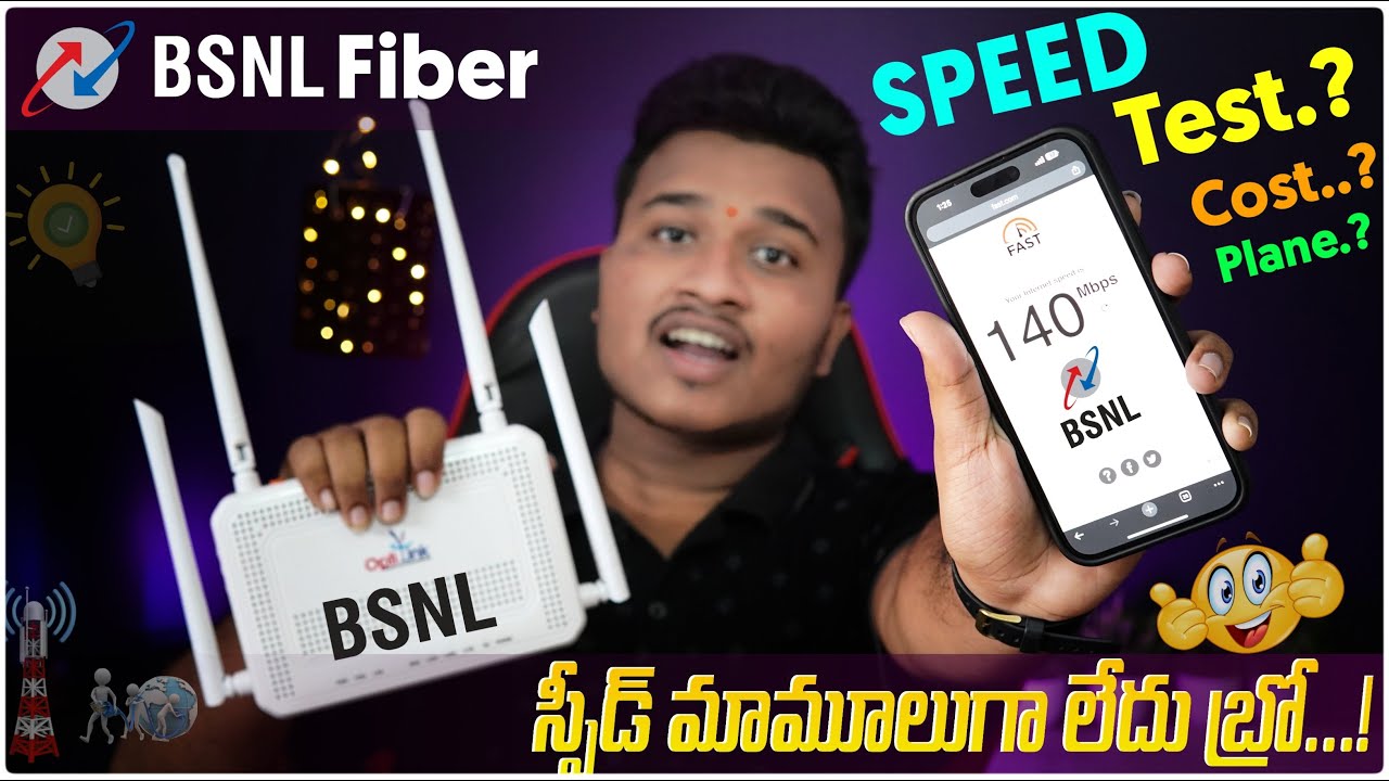 Bsnl Fiber Installation Process | Bsnl Fiber Plans 2024 | Bsnl Fiber 5G Speed Test | In Telugu
