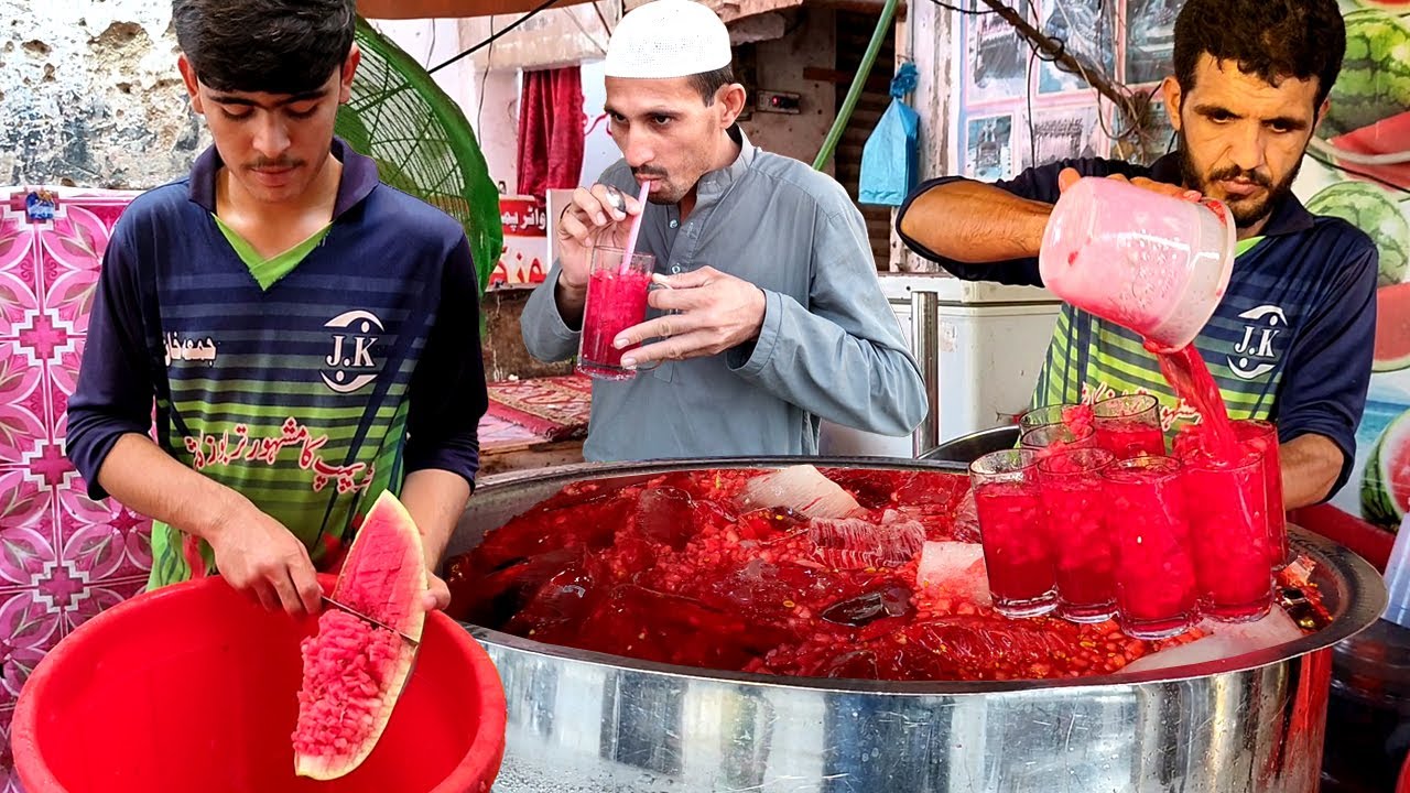 Watermelon Juice | Refreshing Watermelon Juice | Summer Healthy Drink - Street Drink Watermelon Cart