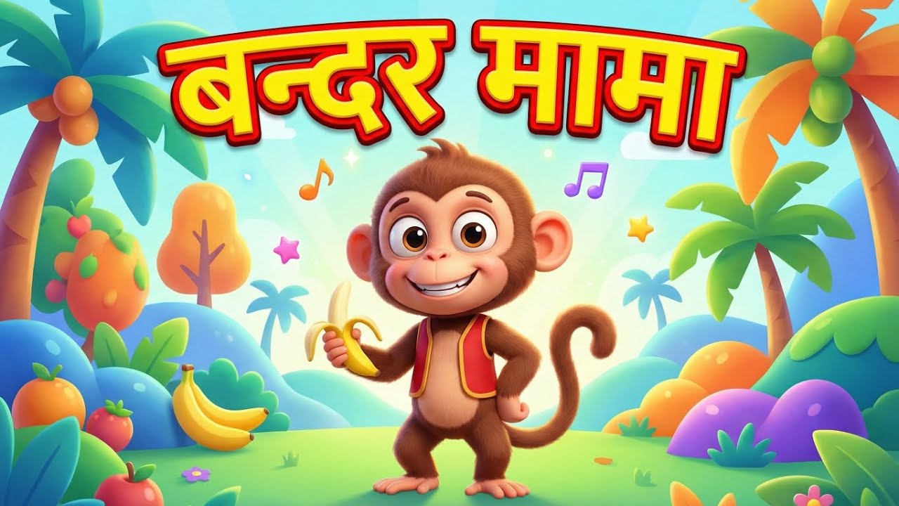 Bandar Mama 🐒 | Natkhat Bandar Cartoon | Kids Rhyme in Hindi | 3D Animation