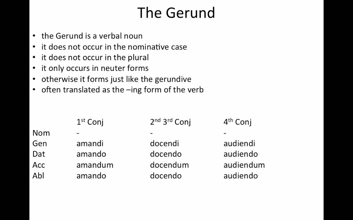 Latin Grammar - Gerunds & Gerundives