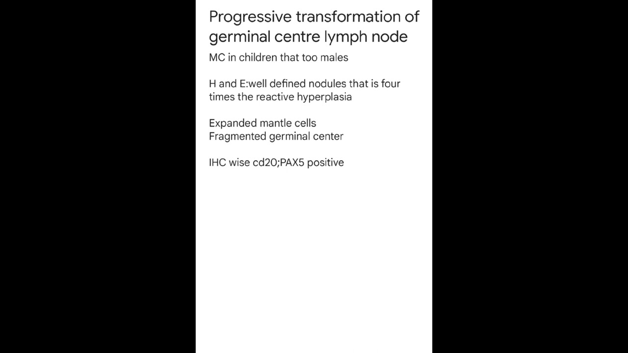 progressive transformation of germinal centre