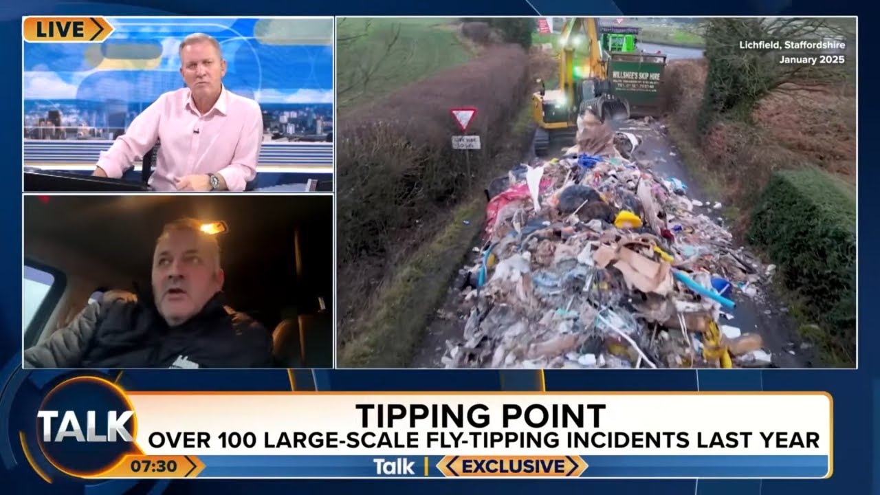 Peter Scott of recycling experts Scott Bros discusses mass fly tipping with Jeremy Kyle on Talk TV