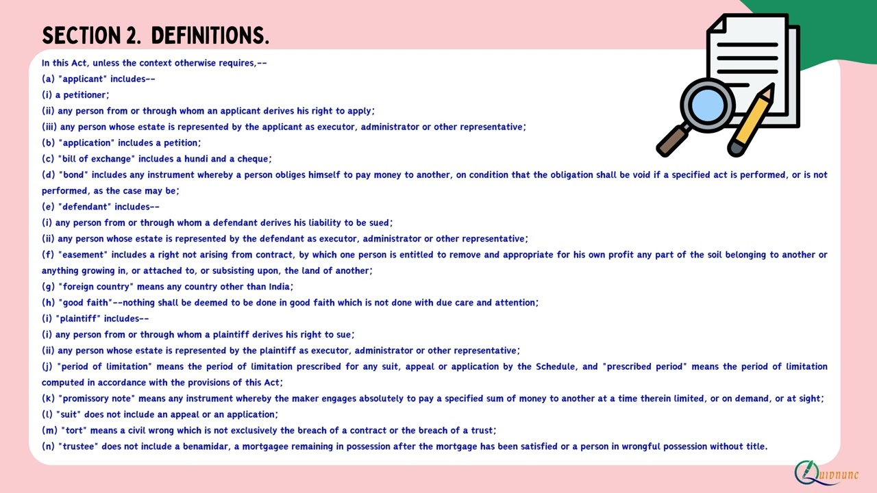 Limitation Act 1963  : Section 2.  Definitions.