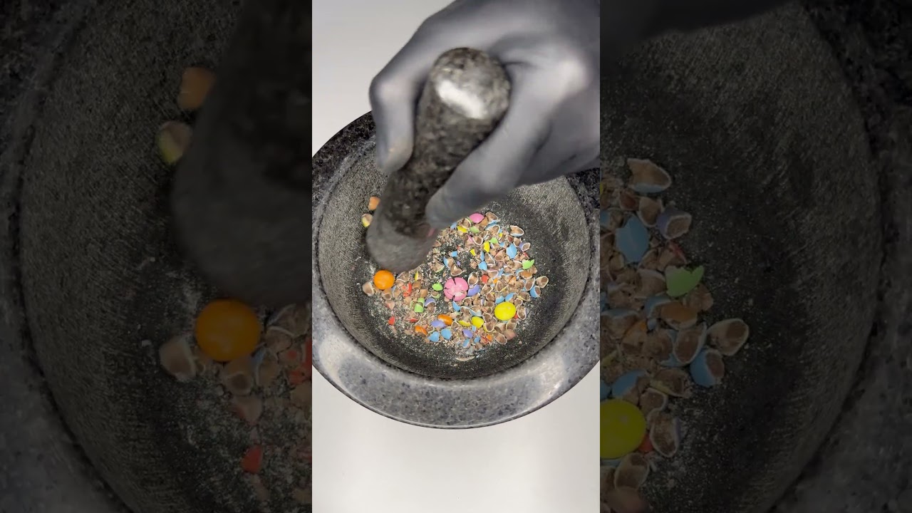Satisfying Mortar & Pestle Sounds - Smarties!