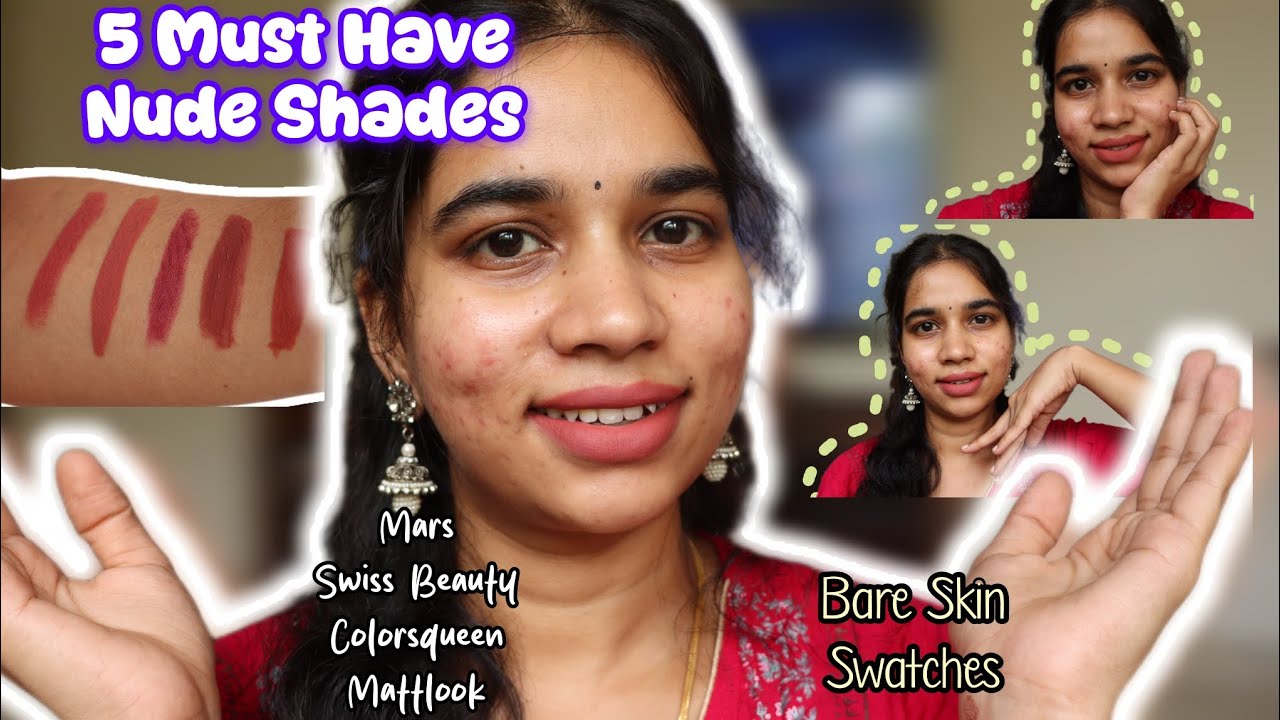 5 Must Have Nude Shades for Fair to Medium Skin | Under 450/-| No makeup swatches | Tamil