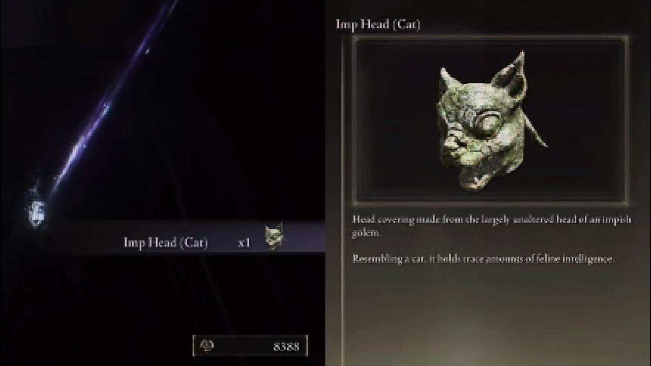 Elden Ring Imp Head (Cat) Drop Location Giant's Mountaintop Catacombs