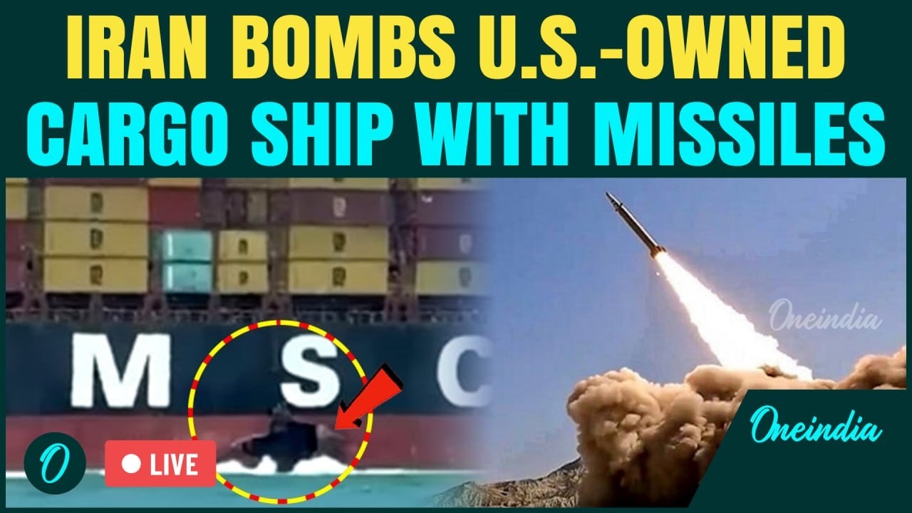 Iran BOMBS US Cargo Ship LIVE | Iran Cruise Missiles POUND MSC Sariska In Iraqi Water