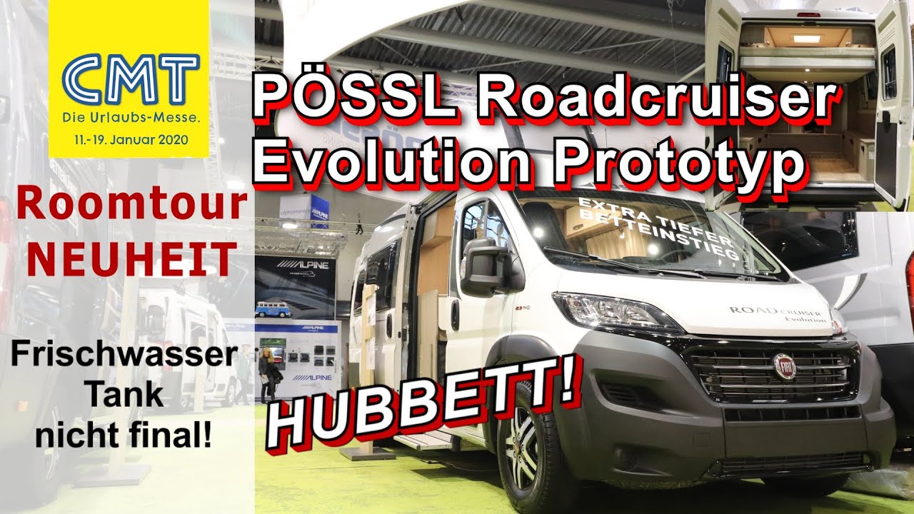 Pössl Roadcruiser Evolution, Neuheit MJ 2020, Hubbett Längsbetten auf 6,4 m | Prototyp mit Manko
