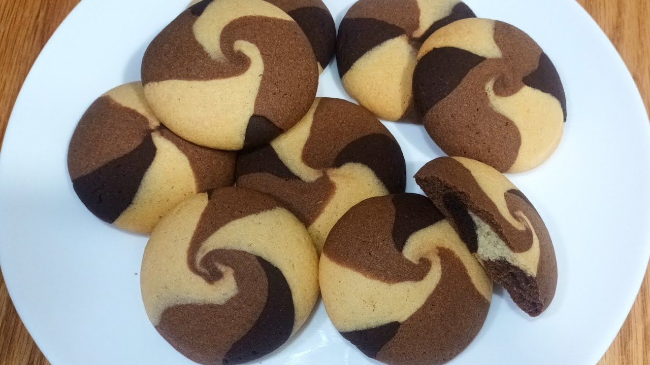 كوكيز الزبدة الرخامى(ماربل كوكيز) بأبسط وأسهل طريقة |The Best marbled cookies at home 