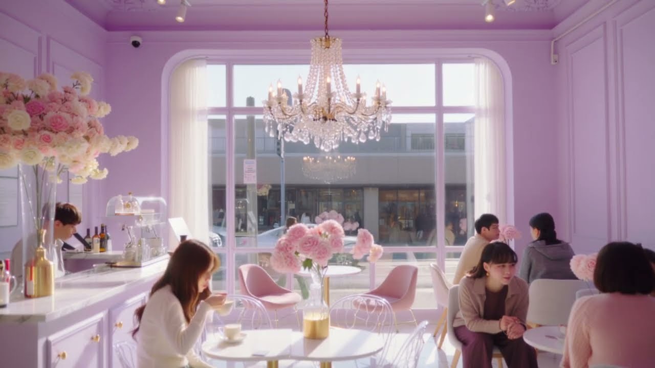 Lilac & Floral Cafe Background Music for Relax, Focus & Study 🌸✨ | Cafe Note Ambience