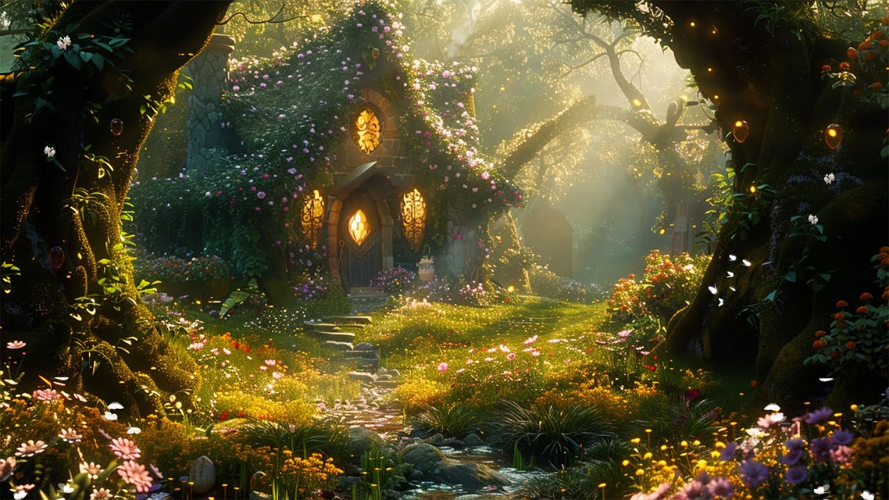 Enchanted Fairy Tree House | Magical Forest Ambience & Soft Flute Music | Anxiety Relief, Fast Sleep