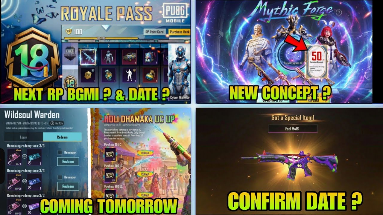 4.3 UPDATE 😍 NEXT MYTHIC FORGE BGMI ?/ BGMI NEXT UC UP & BGMI A18 ROYAL PASS DATE / M416 FOOL COMING