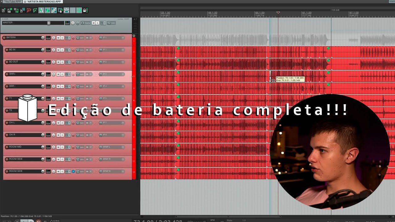 Edição de bateria completa no Reaper *MÉTODO RÁPIDO*