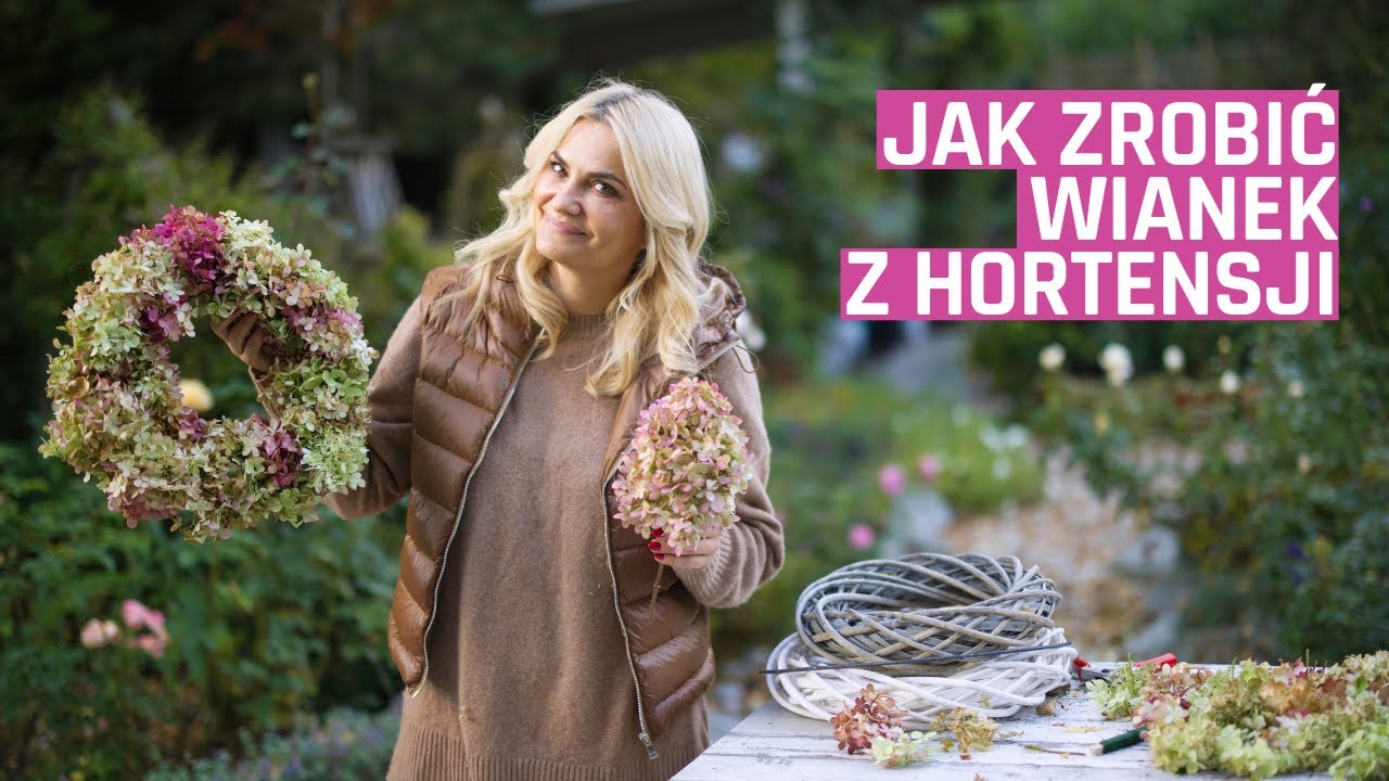 Robię wianek z hortensji na drzwi - prosty projekt DIY z kwiatów z ogrodu.