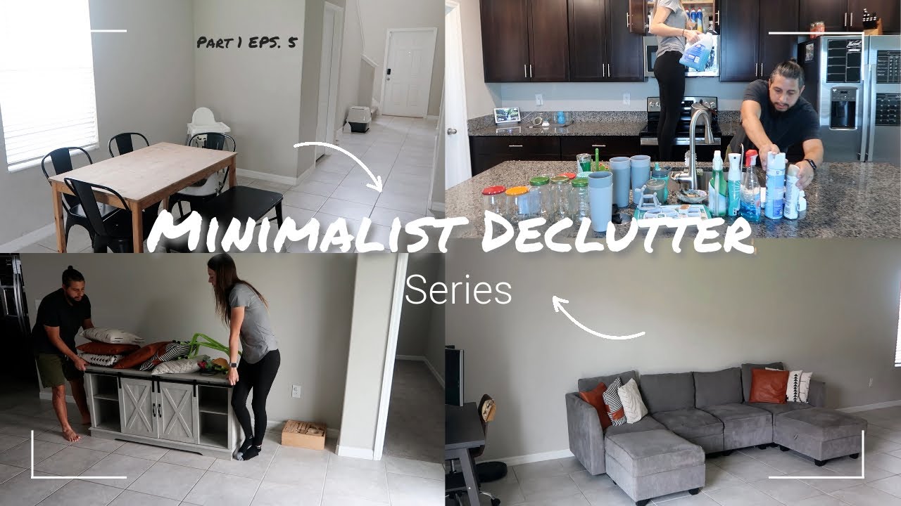 Minimalist Declutter Series Part 1 Eps 5 | Kitchen, Living Room, Half Bath & More | #minimalist