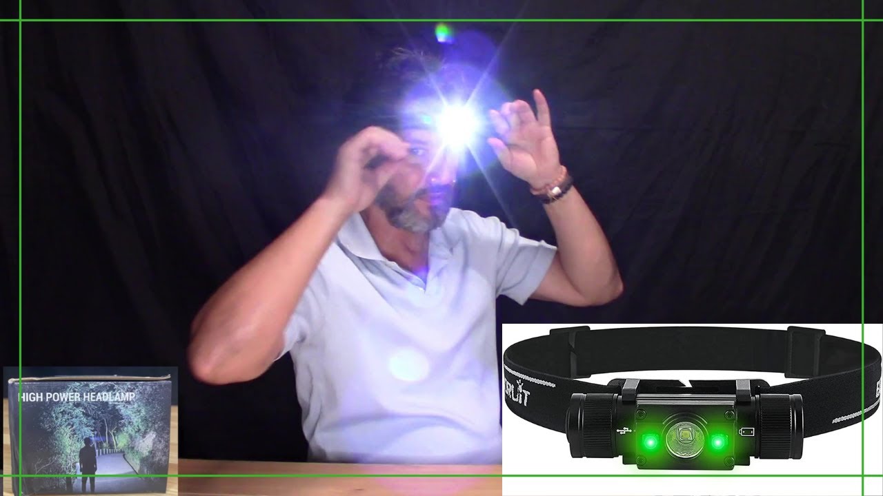LED Rechargeable Headlamp with GREEN Light