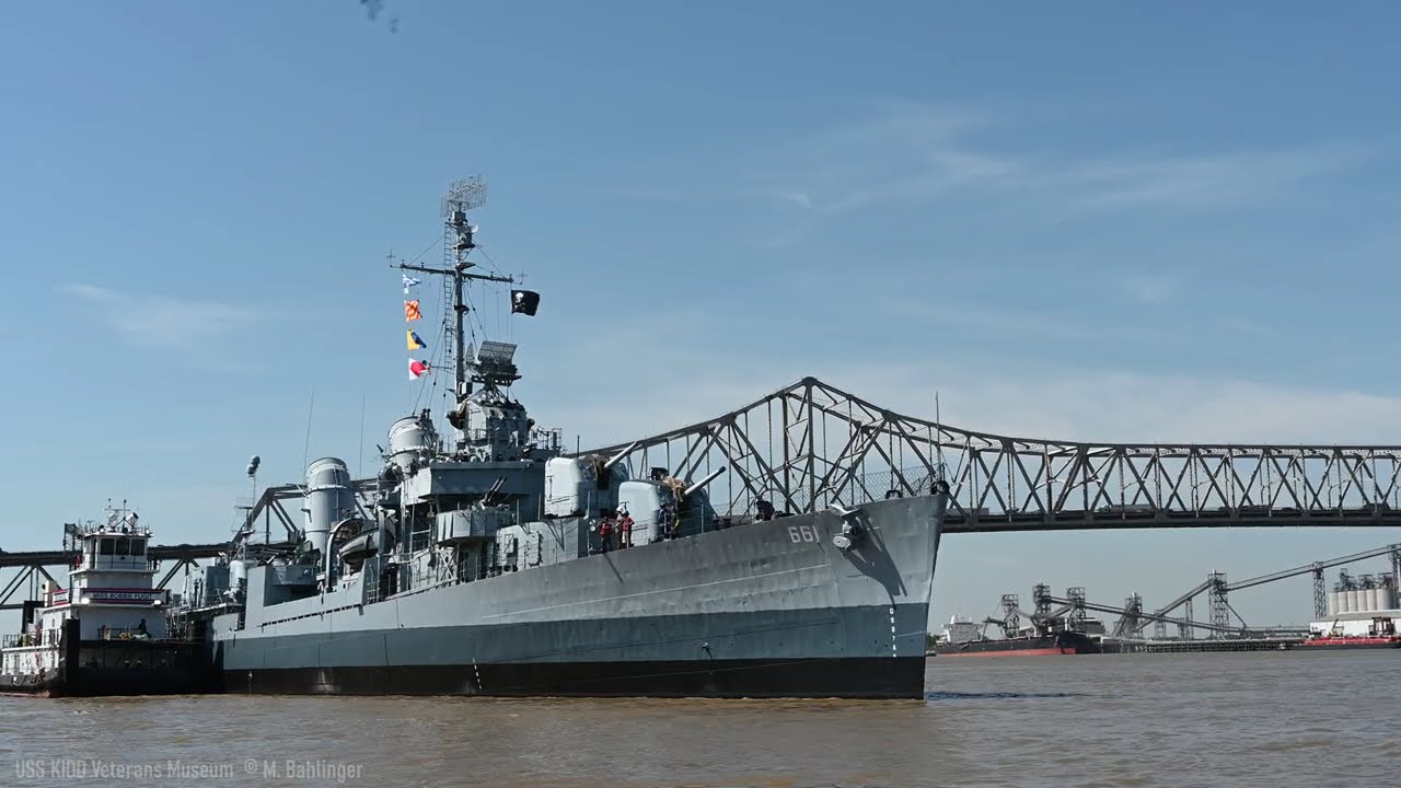 USS KIDD Shortly after Departure from Cradle