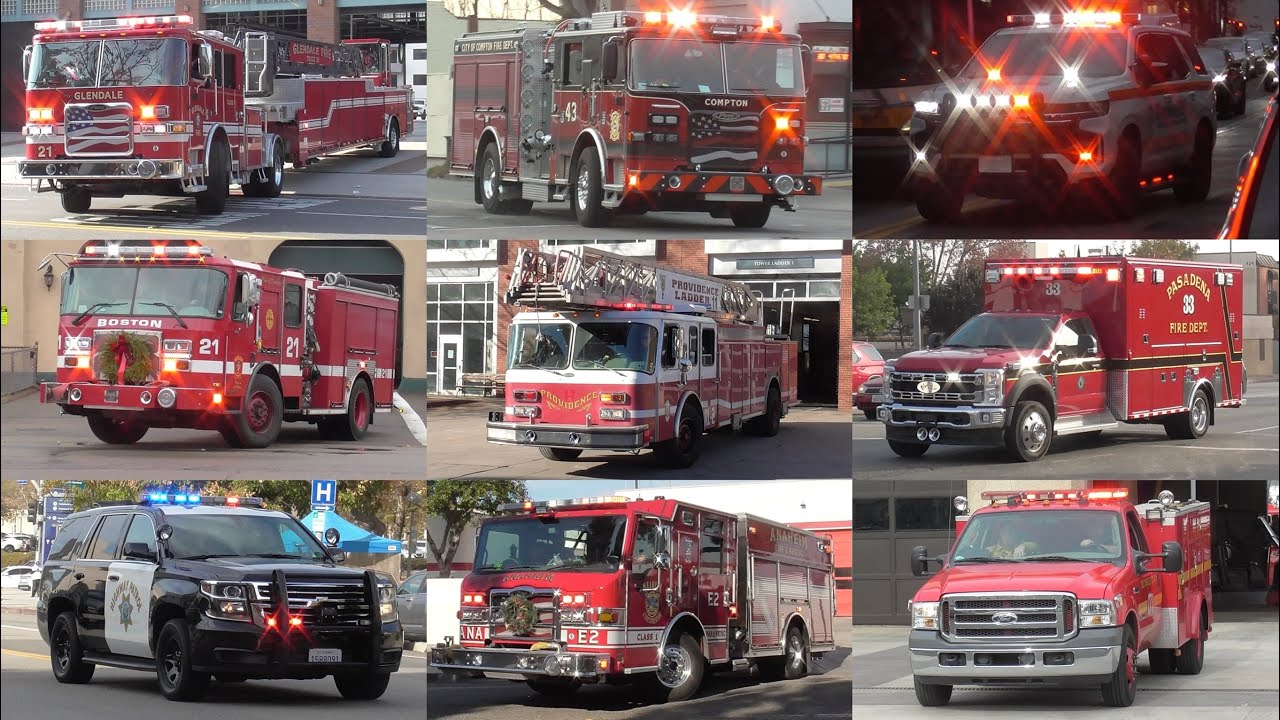Fire Trucks Police & EMS Responding Compilation 2025 #1: December 2024 Recordings
