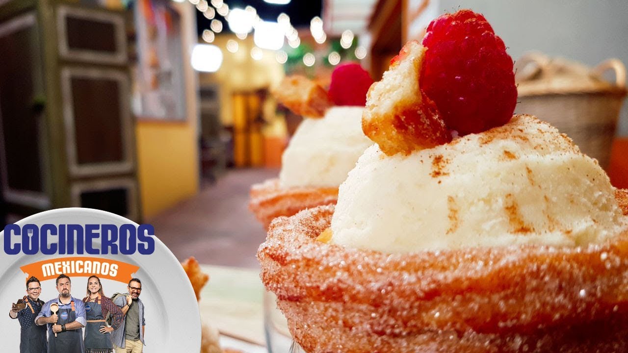 Receta: Helado con churros | Cocineros Mexicanos