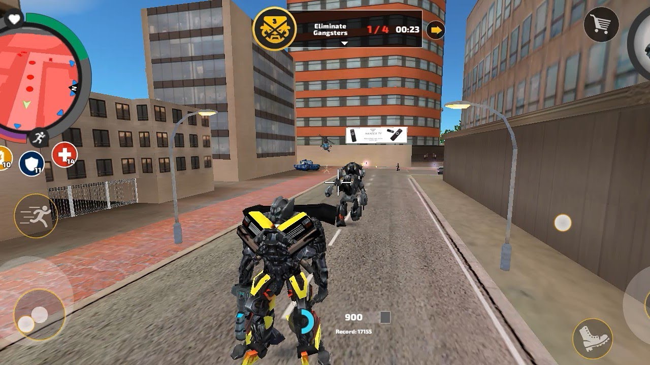 🚨 Dangerous War with Police! 🤖 2 Robots vs Tank vs Helicopter 💥 #ropeherovicetown 