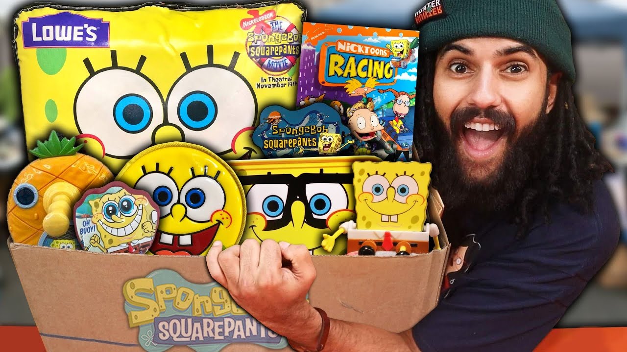 I Picked Up A Huge Box Of Rare Vintage Spongebob Merch From A Random GARAGE SALE LOT!!