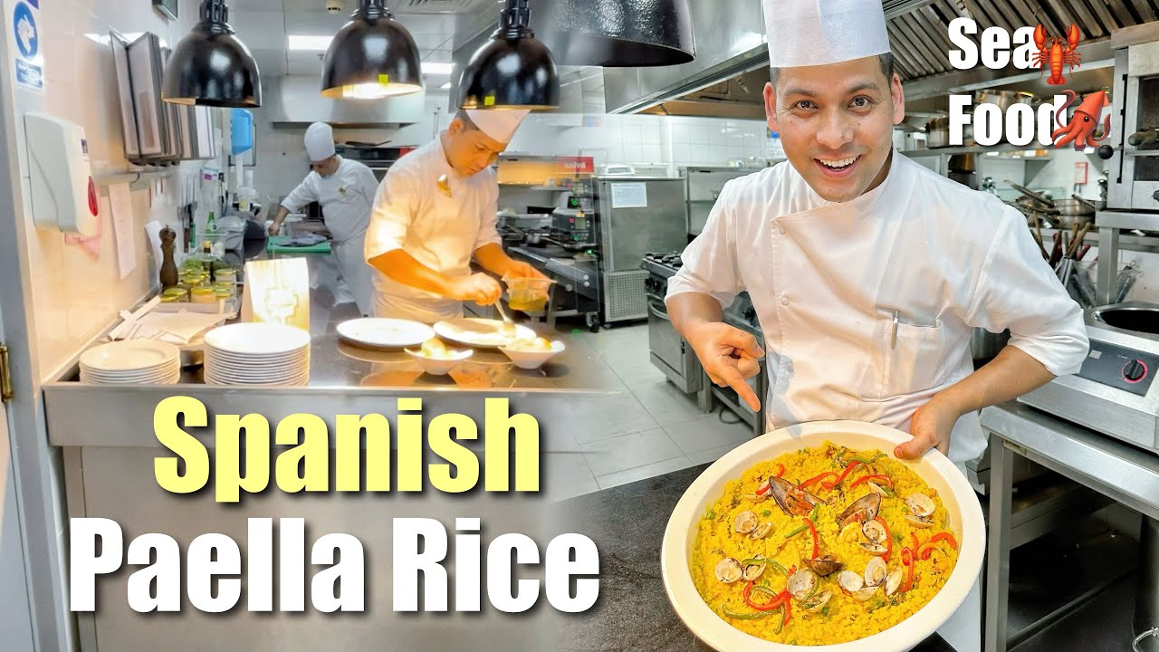 How to Make sea food paella rice🦞 || Spanish Paella rice recipe for sea food dish