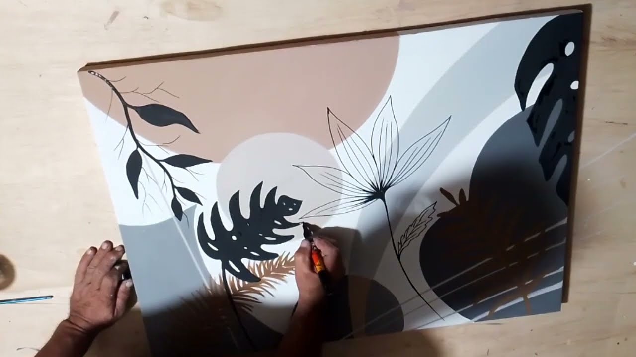Pintura orgânica sobre tela faça vc mesmo.
