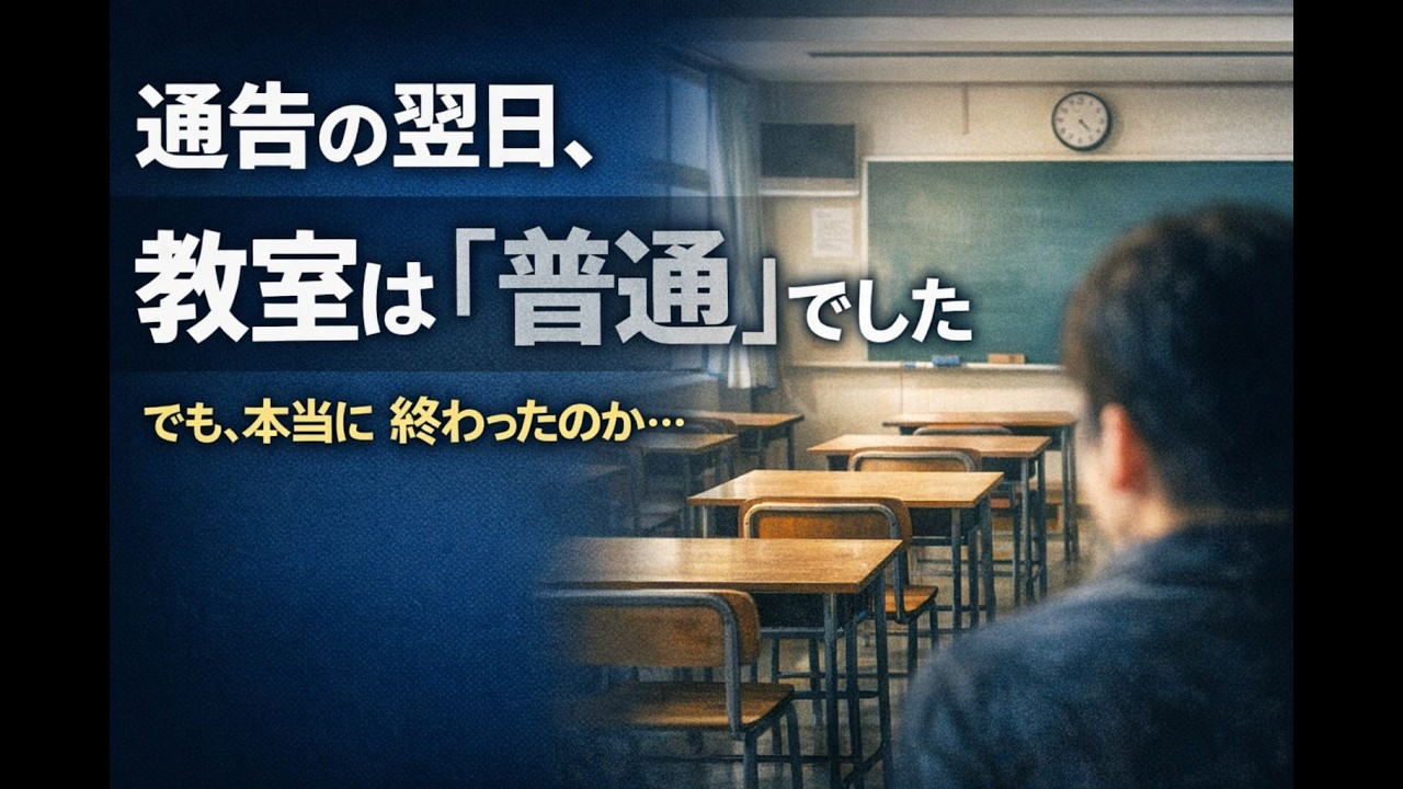 通告の翌日、教室は「普通」でした｜いじめのその後