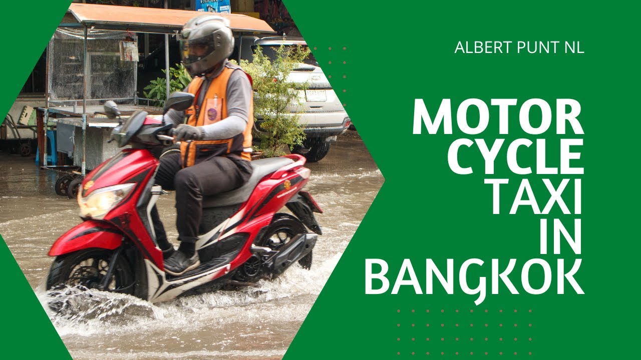 Taking a motorcycle taxi in Bangkok