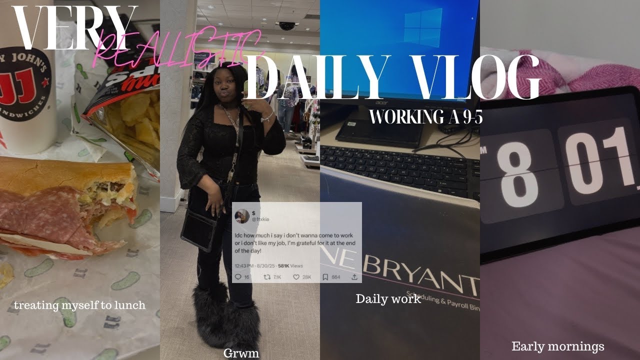 Daily diaries 🎀: very REALISTIC Daily vlog working a 9-5, GRWM, Daily work, early morning, etc. 
