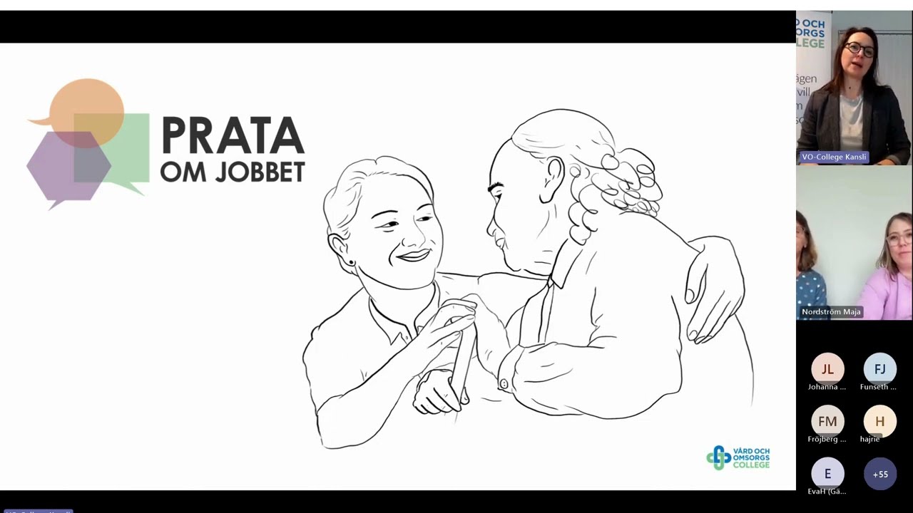 Inspelning av lanseringen Prata om jobbet materialet.