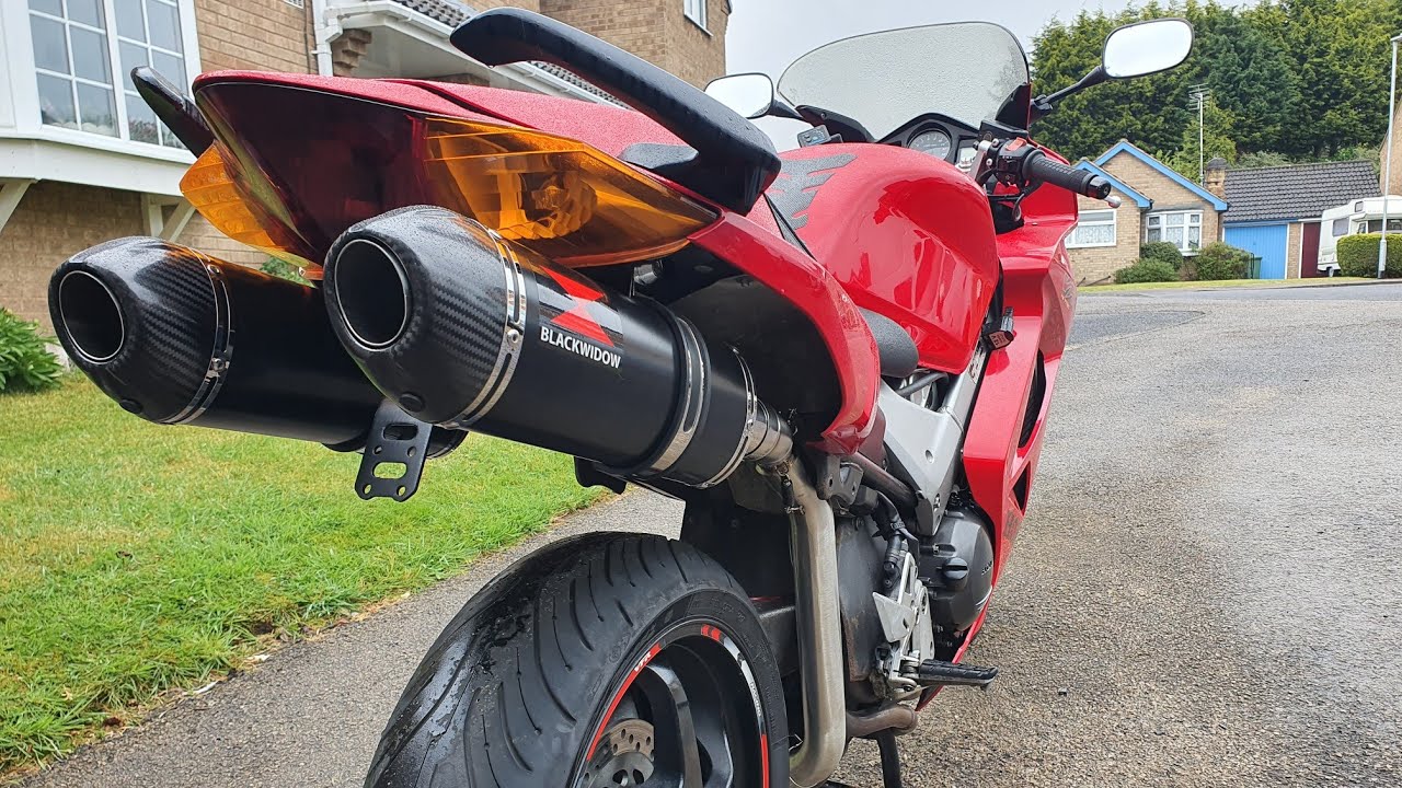 Honda vfr 800 vtec black widow exhaust sound 4k