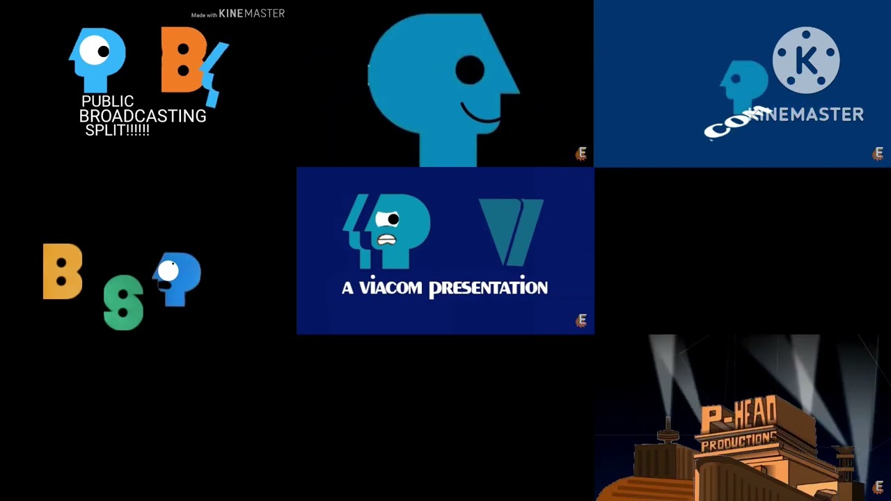Viacom Destroy the PBS P-head Split 1971 1984 Logo 9 all at once