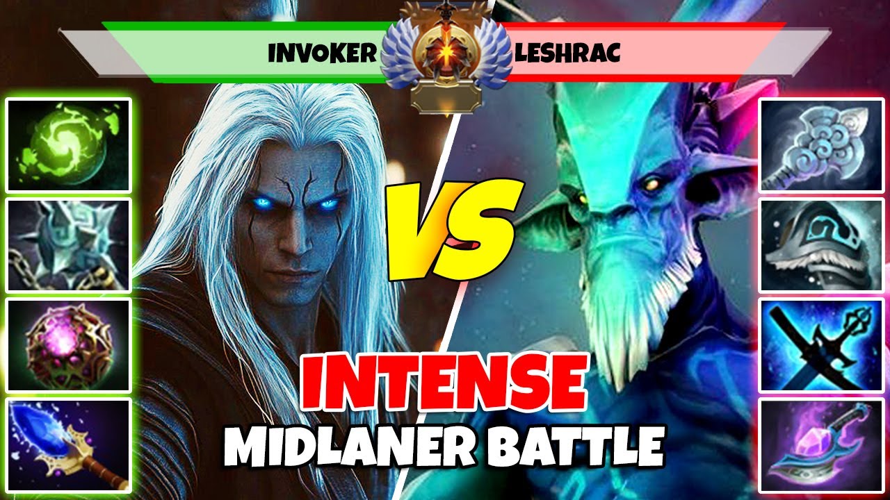 INVOKER (Mid) vs LESHRAC (Mid) - Epic Battle Of Immortal Rank Dota 2 Players - Z Dota 2