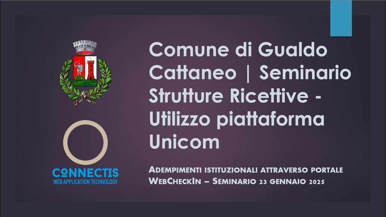 Strutture Ricettive | Comune di Gualdo Cattaneo - Seminario utilizzo Unicom -23 Gennaio 2025