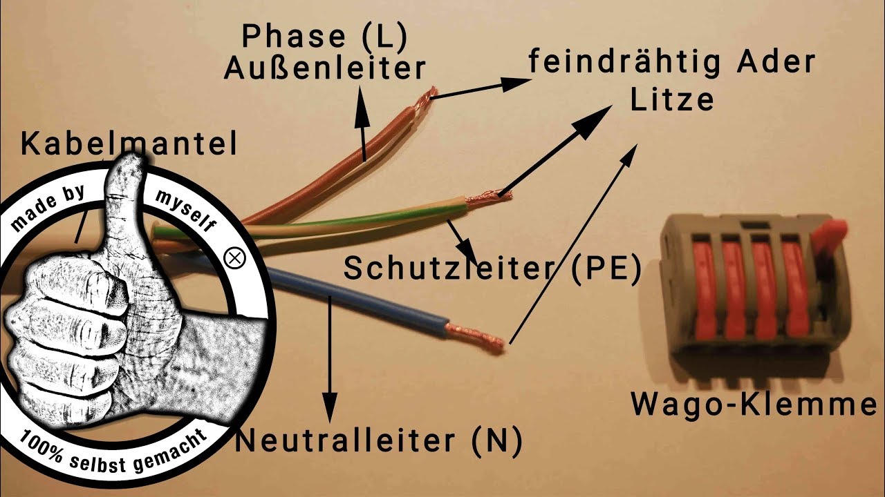 Lampe anschlie&szlig;en - mehrere Lampen mit einem Kabel Anschluss verbinden (Wago Klemme)