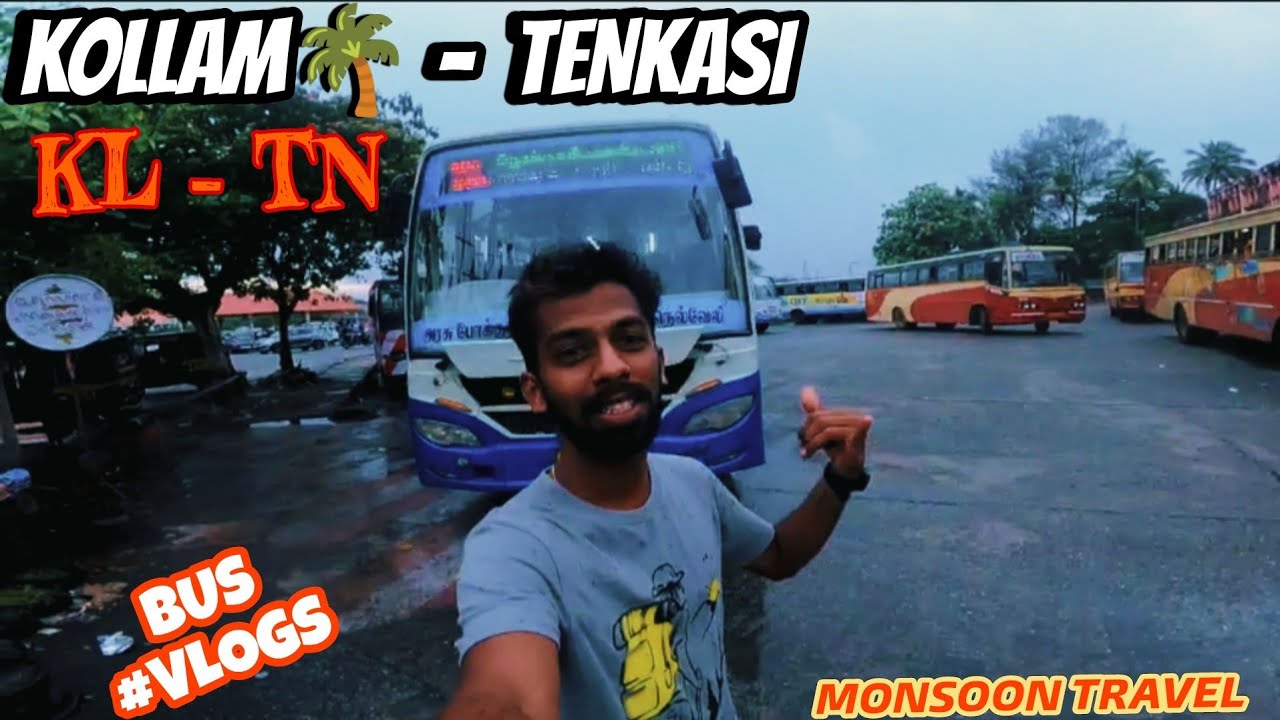 KOLLAM - TENKASI||BUS TRAVEL VLOG||Monsoon Ride|| Kerala - Tamilnadu||TN84 RIDER LIFESTYLE #bjsquad