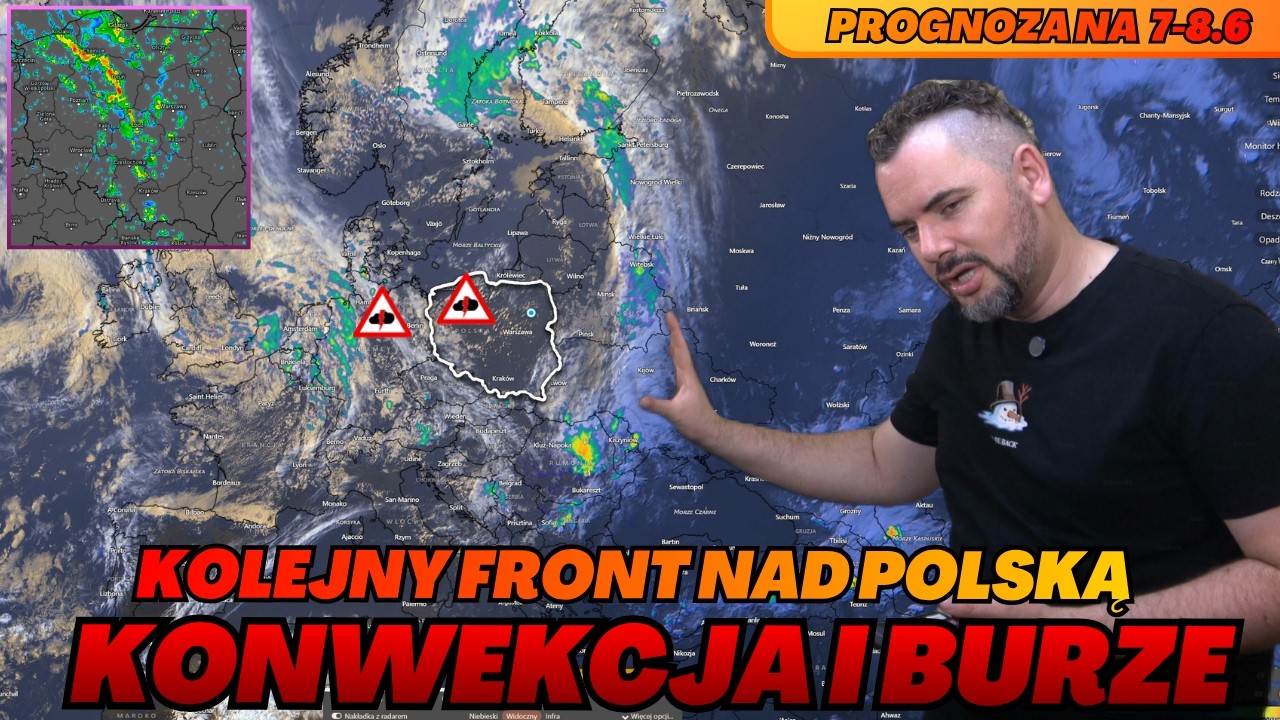 Burze na p&oacute;łnocy i w centrum. Kolejny front nad Polską. Dynamiczna niedziela. Prognoza  7-8.6