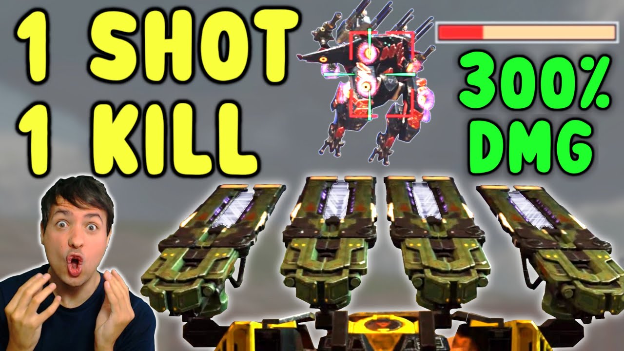1 SHOT 1 KILL 💀 GAUSS BEHEMOTH 300% DAMAGE - War Robots Mk2 Gameplay WR