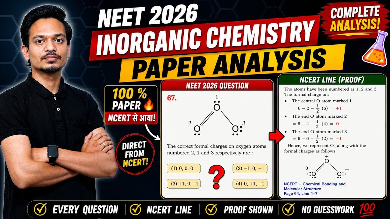 NEET 2026 Inorganic Chemistry Paper Analysis | NCERT Line By Line Questions 🔥