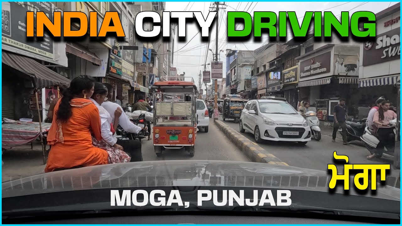 INDIA- Driving in Moga City Traffic | Punjab India | Crazy City Traffic