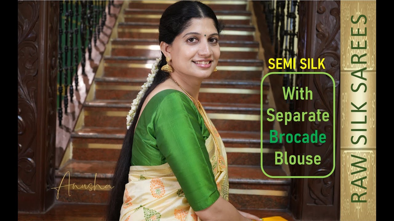 Semi Silk Sarees | with Separate Brocade Blouse  | Starting Rs.1090