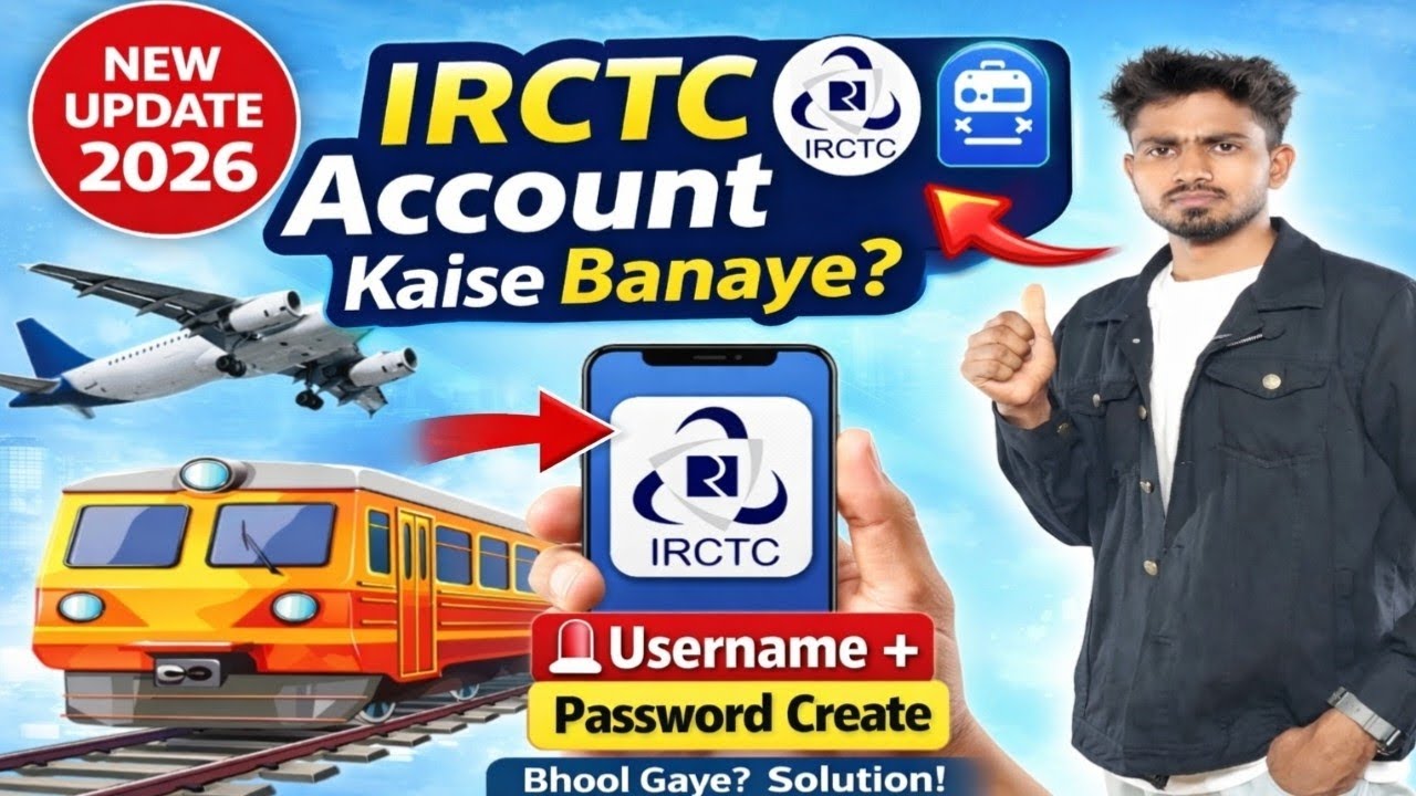 IRCTC Account Kaise Banaye 2026 |Username & Password Kaise Create Kare Train & Flight Ticket Booking