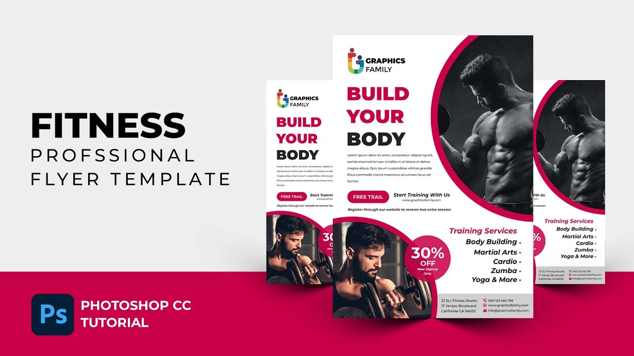 How to make a professional fitness flyer template in Photoshop