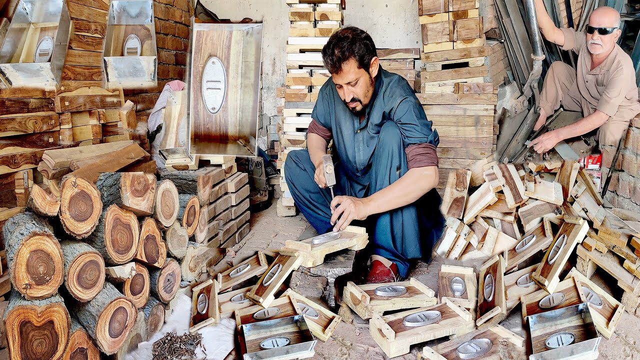 Amazing A new Project Chapter of Manufacturing Bricks Frame Making Wood and Iron Sheet Skills Worker