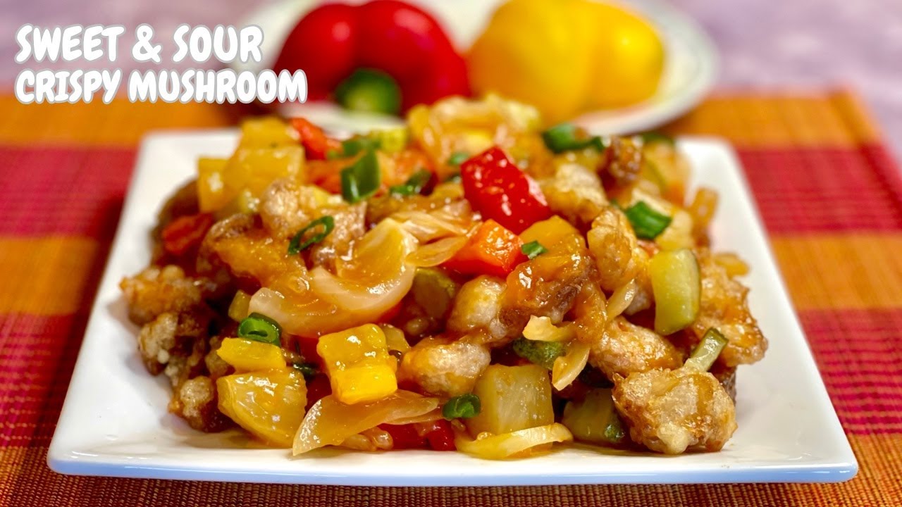 SWEET AND SOUR CRISPY MUSHROOM RECIPE | Monkey head Mushroom | VEGAN & VEGETARIAN