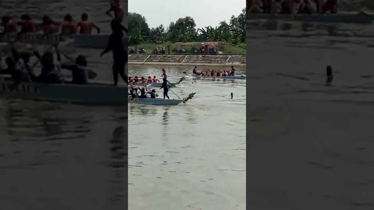 #Saat 3 Team Dayung Berlaga di Longstorage Kalimati Mojokerto dalam Lomba Dayung Perahu Mojopahit#