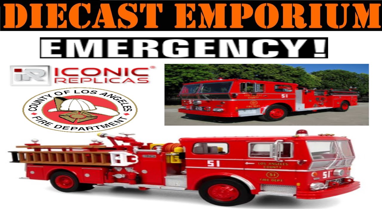 1:50 Scale Iconic Replicas 1973 Ward LaFrance Ambassador - LA Country Engine 51 - Emergency!